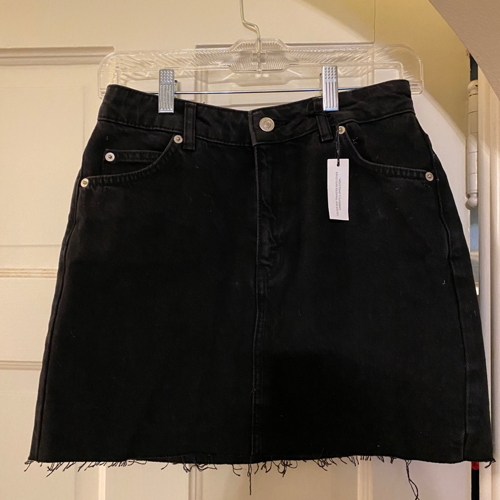 Black Denim Topshop Mini Skirt